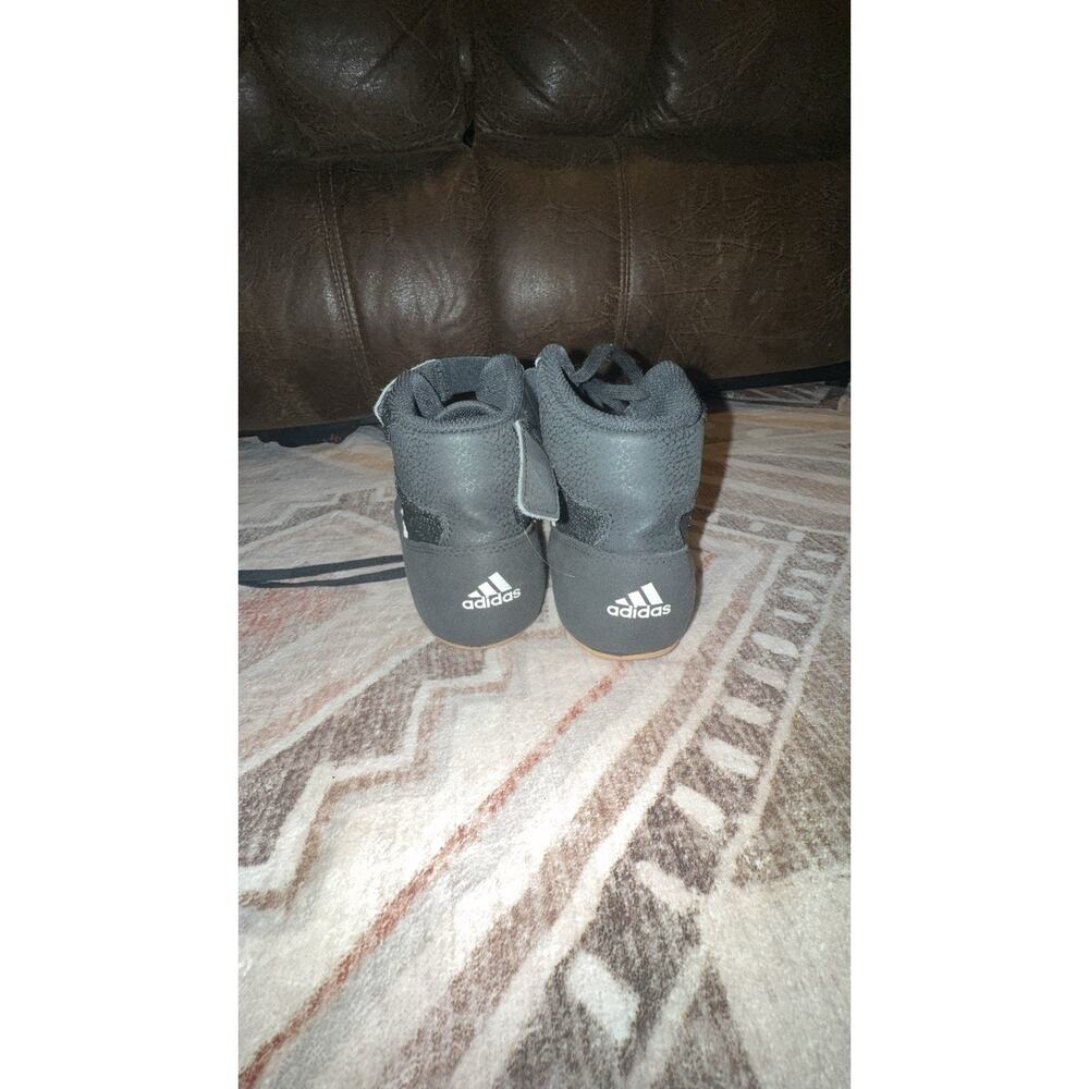 adidas HVC K Wrestling Shoes Black/Gray/White High Top youth Size 5 - Picture 3 of 6